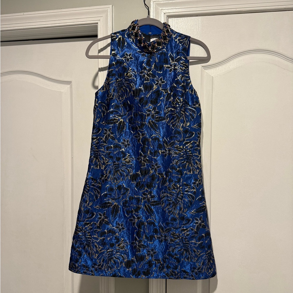 NWT Lilly Pulitzer Royal Blue and Black Floral Dress